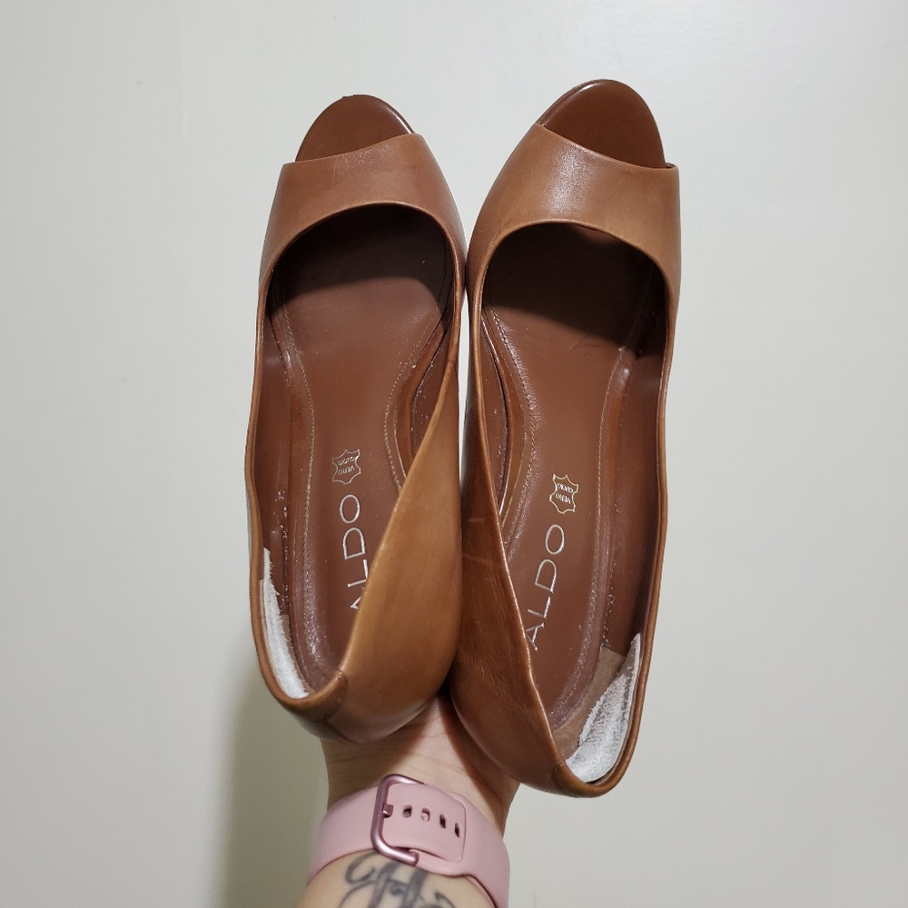 Aldo Open Toe Block Heels